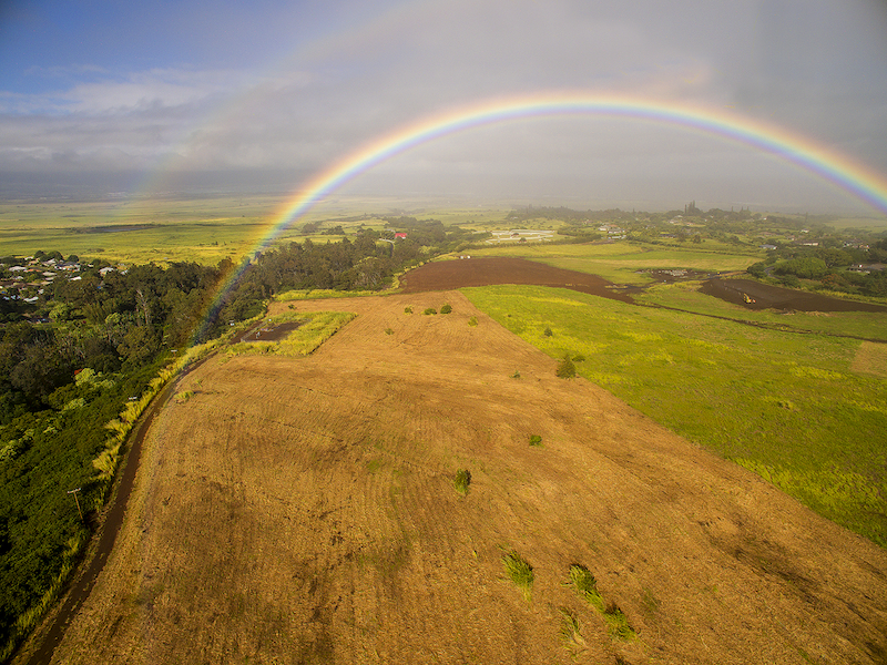 A big double rainbow over a big lot in Baldwin Ranch Estates