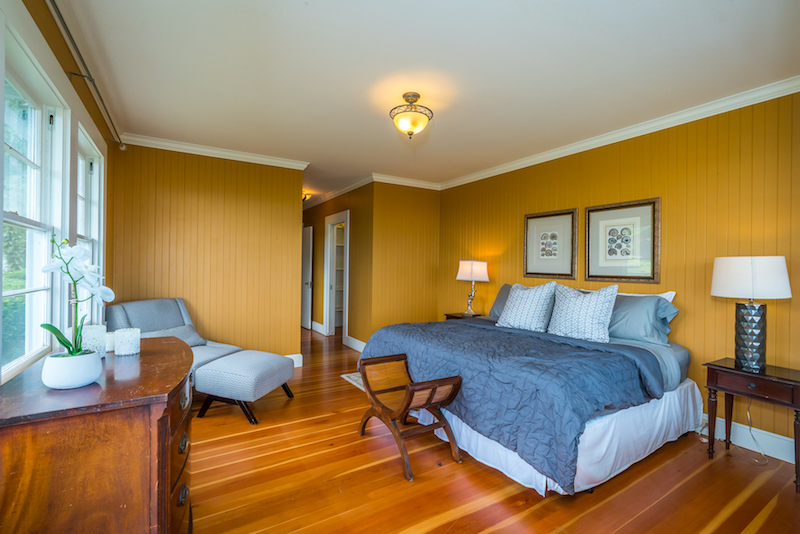 Master bedroom of a classic Hawaii Plantation Style Home in Kula 