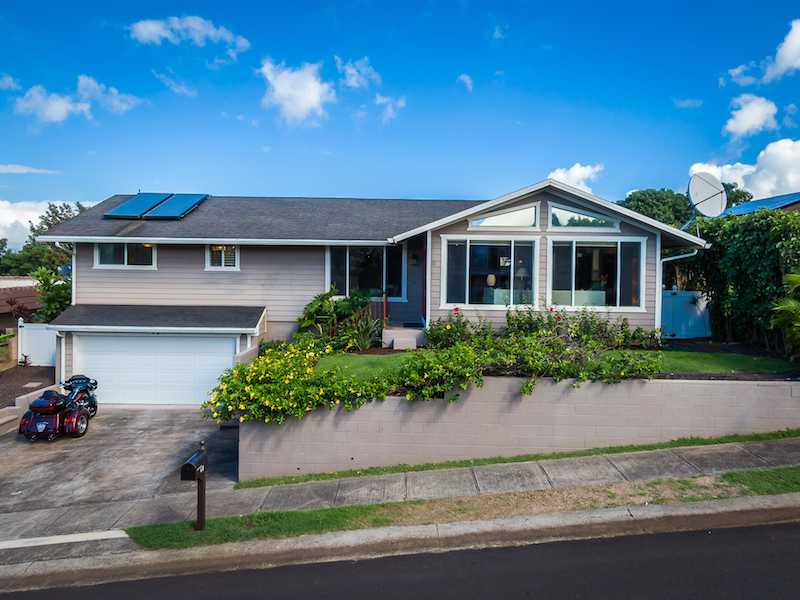 The living area of the Pukalani home is all on a single level with a two car garage below