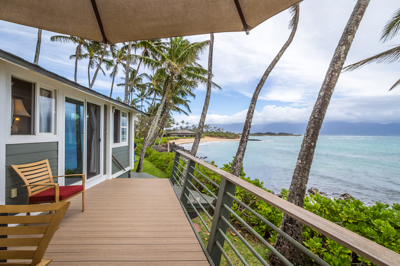 The Back Deck of the Honeymooner Cottage at the Ultimate Oceanfront Compound in Maui
